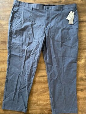 Men's Summer Dress Pants in Slate Blue - Modern Flat Front